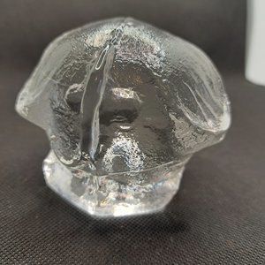 Pukeberg glass elephant figurine/paperweight made in Sweden. Vintage